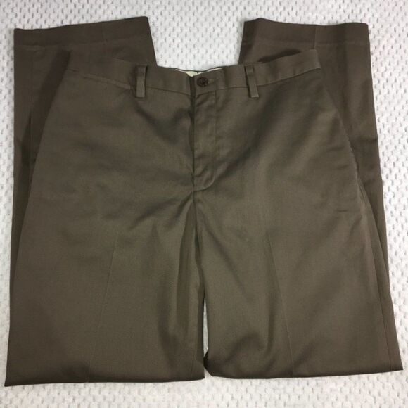 Eddie Bauer Dress Pants Brown Flat Front Classic Fit 34x34 - Picture 3 of 9